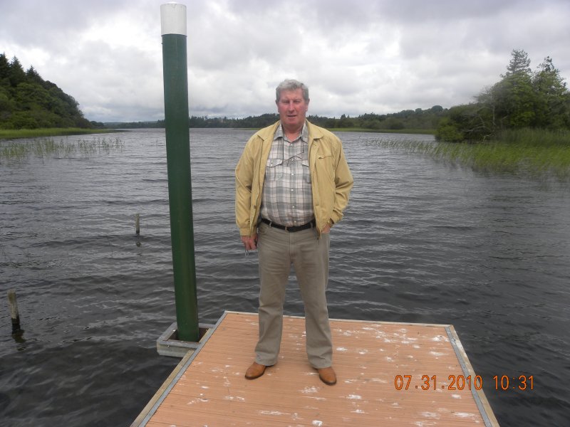 Pat on the landing at Lough Meelagh
